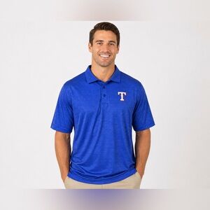 Antigua Texas Rangers Polo Shirt Mens XXXL Blue Striped MLB Golf Polo